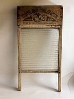 Full view of washboard front showing frame and glass panel