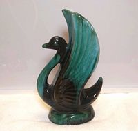 Right-side view of glazed swan showing color blend and wing detail