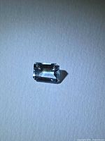 front view of emerald-cut aquamarine