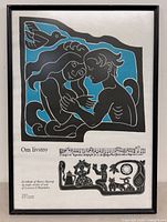 Front view of framed Henry Heerup poster showing artwork and frame