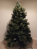 Full view of the assembled artificial Christmas tree
