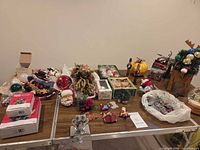 Overall view of table with all holiday décor items