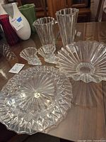 group view of all Rosenthal crystal pieces on table