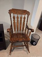 Full view of wooden rocking chair