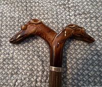 Close-up of left profile greyhound head handle