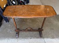 Full view of side table showing top and legs