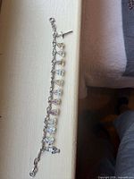 Full view of bracelet showing all teardrop beads and chain
