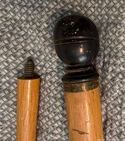 Butt cap and screw joint detail of cue