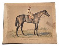 Full view of unframed equestrian print