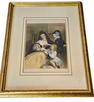 Front view of framed hand-coloured engraving