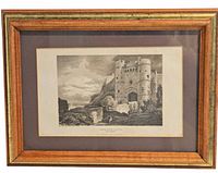 Framed engraving overall view