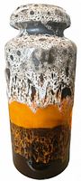 Full view of vase showing glaze pattern and shape