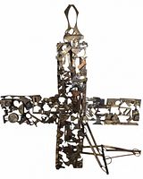 Full view of welded mixed-metal cross