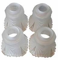 Top view showing four identical frosted glass shades
