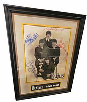 Framed Beatles print front view showing image, mat and frame