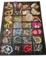 overview of full tray showing variety of jewellery pieces