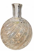 Full view of clear spiral-cut crystal vase