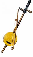 Full view of rebab with bow attached