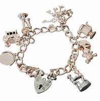 Full bracelet showing padlock clasp and all charms