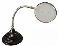 Full view of magnifier showing lens, flexible arm and base