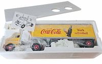 Model still sealed in Styrofoam showing cab, trailer, insert card