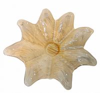 Top view showing six-point ruffled star shape and ribbed pattern