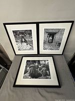 Overview of three of the framed photographs