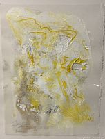 Full view of abstract acrylic painting on paper