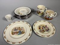 Group shot of all six pieces showing overall condition