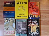 All six book front covers displayed together