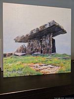 Front view of the painting showing artwork, subject and signature