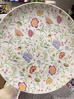 front view of dinner plate showing full floral design