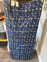 Blue moons and stars sleeping bag full view