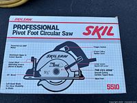 Retail box showing SKIL 5510 Professional Pivot Foot Circular Saw and specifications