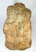 Front view showing three-faced Brahma carving