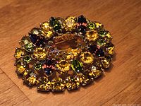 Front view showing rhinestone arrangement and colours