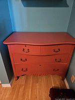 Front view of coral dresser