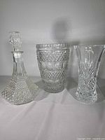 All three glass pieces front view