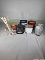 Front view of all nine items grouped together