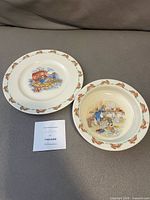 Plate and bowl showing Bunnykins pattern together