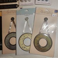 Three K & Company Elizabeth Brownd circular frame kits and sentiment strip
