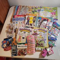 All craft items laid on table