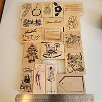 All 18 stamps front view showing designs