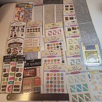 Overall layout of all sticker packs showing quantity and variety