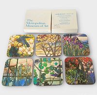 overview showing all six coasters and box