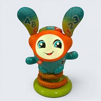 Front view of Fisher-Price DJ Bouncin’ Beats toy powered off