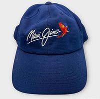 Front view showing Maui Jim script and parrot embroidery