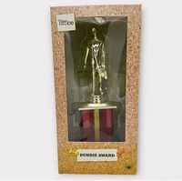 Front view of boxed Dundie Award trophy