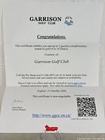 Full view of certificate front showing heading, value, terms