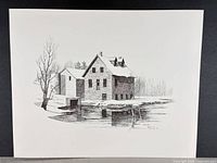 Full view of the Bedford Mill print showing entire composition and white margin